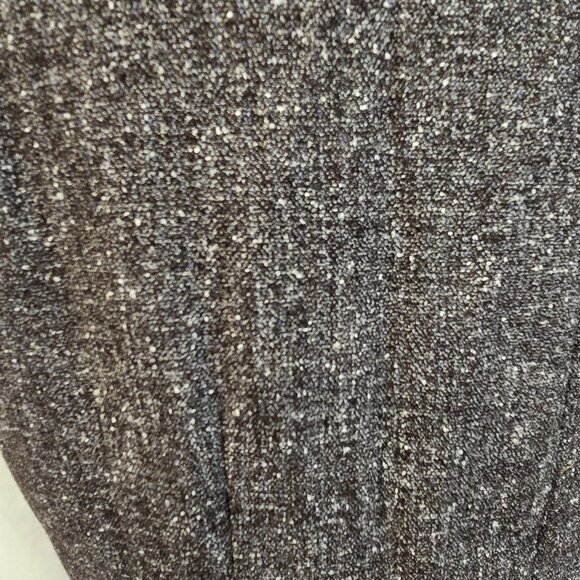 White House Black Market Gray Ruffle Dress Size 14 Lined Slit - Picture 7 of 8